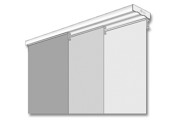 MHZ-Hachtel-Flächenvorhangschiene FV 10  2 3 4 5 6 Läufig weiß silber